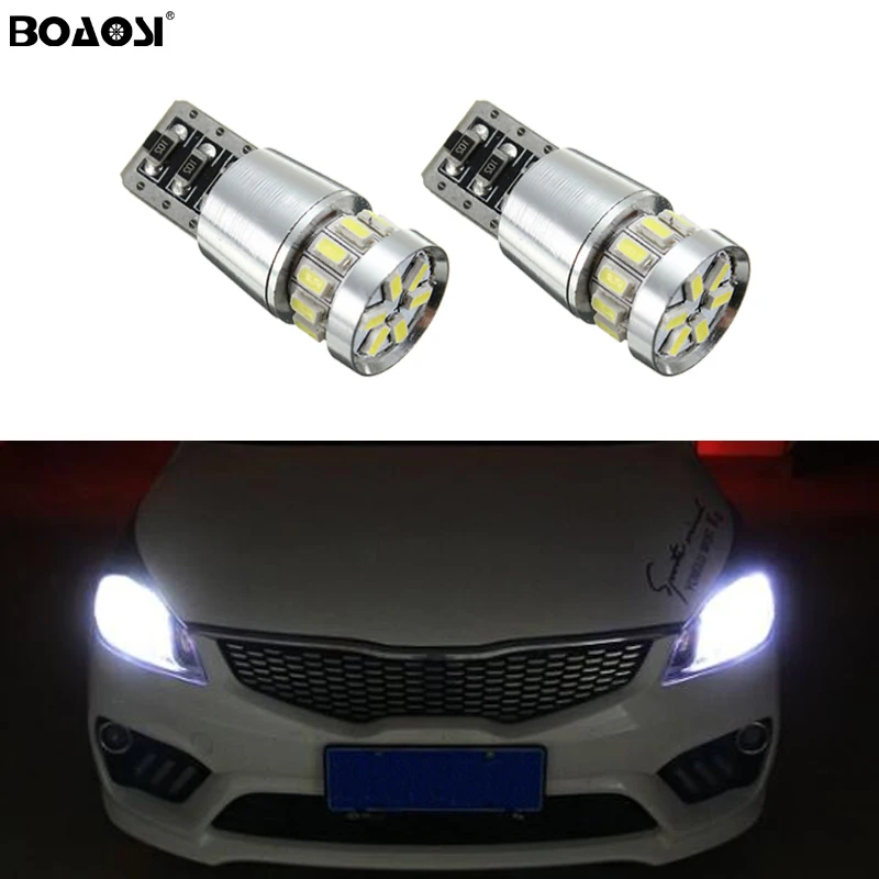 2x Canbus автомобиля 3014 SMD T10 светодиодный W5W линзы прожекторного типа авто лампа
