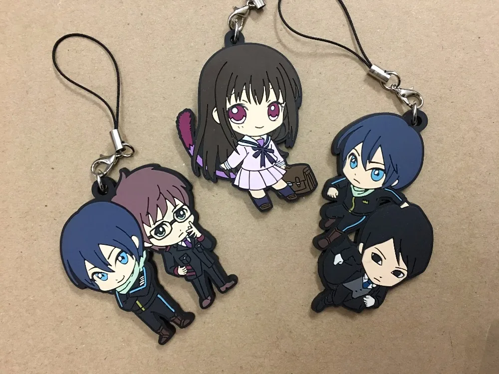 3 шт./лот Noragami ya в оригинальном японском аниме Рисунок резиновый силиконовый брелок-подвеска для мобильного телефона ремешок G553