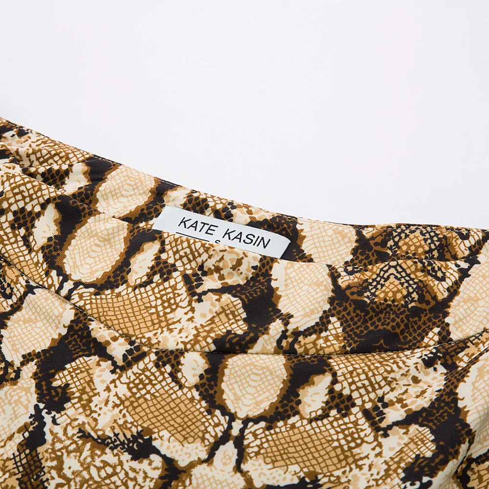 Женские юбки со змеиным леопардовым принтом трапециевидная юбка с высокой