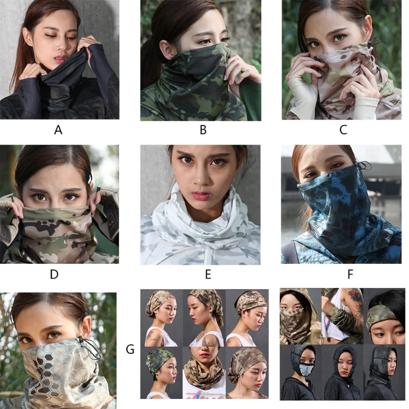 Летний наружный Быстросохнущий шейный шарф полумаска для лица активного