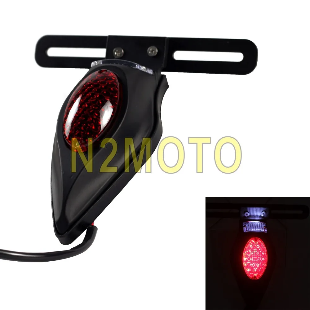 

Teardrop LED Vintage Tear Drop Tail Light License Plate Light Bracket for Harley Chopper Cafe Racer Honda Cruiser Brake Light