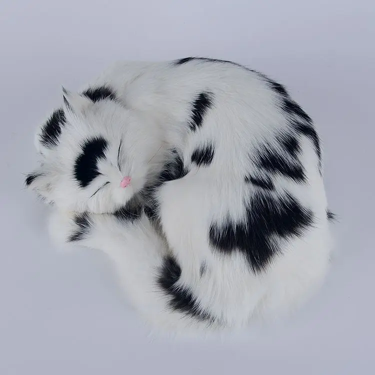 

sleeping simulation cat toy polyethylene & furs black and white cat doll gift about 25x20x11cm 1011