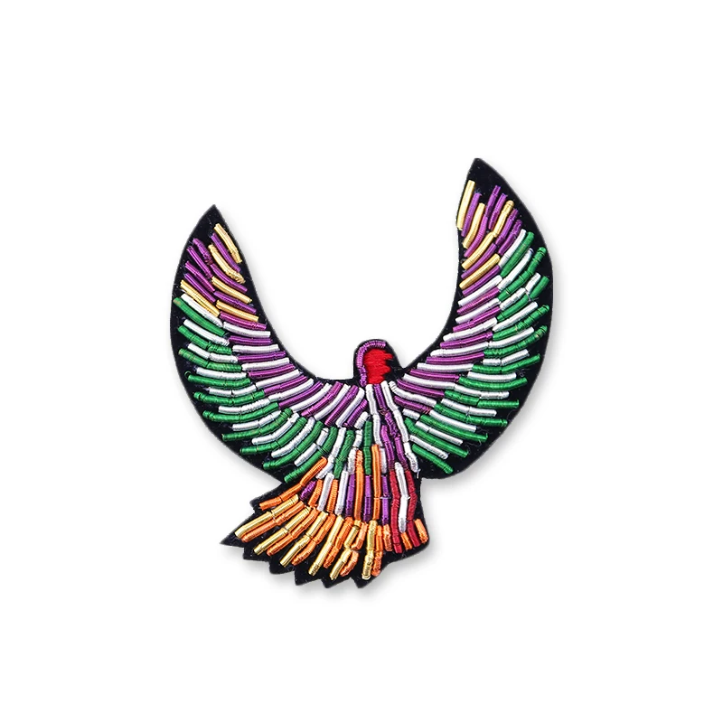 embroidery india silk pin on patches for clothing brooch flying bird badge designer jeans parches bordados para ropa | Дом и сад