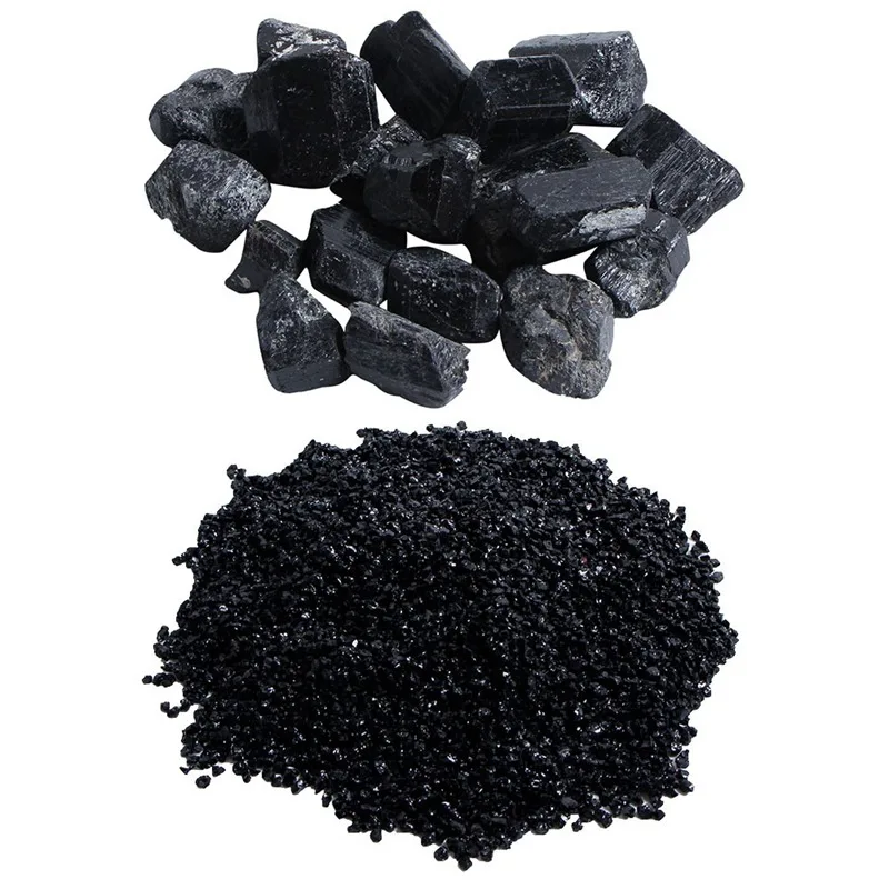 100 г/пакет натуральный черный минерал камень турмалин тонкий образец и
