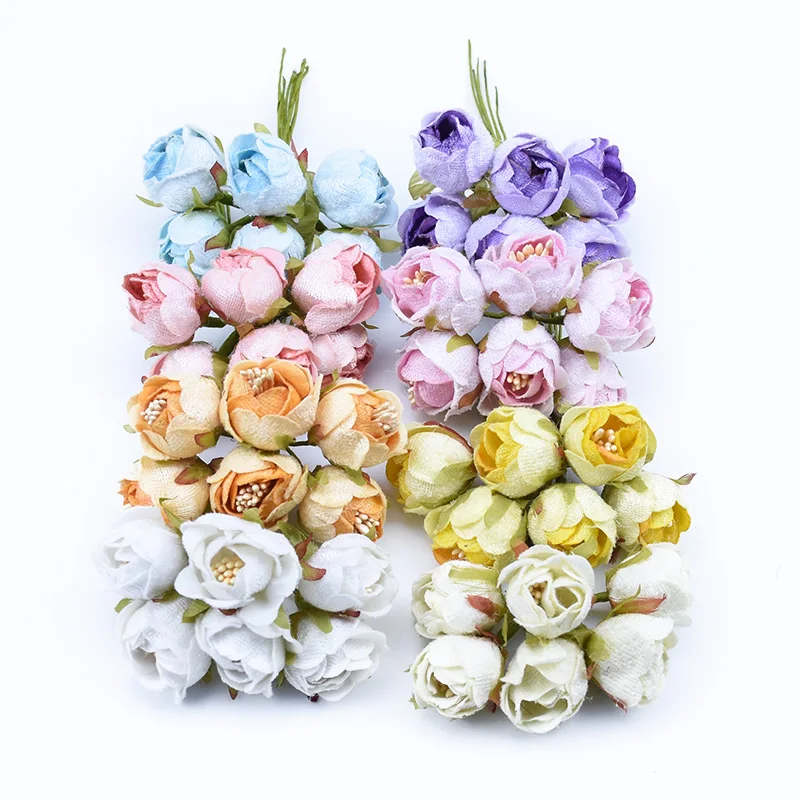 6 шт. Рождественские декоративные цветы венки искусственные растения для