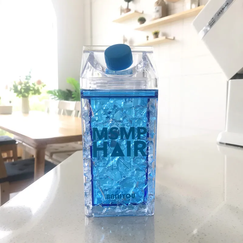 Квадратная бутылка для воды пластиковая 400 мл|Бутылки воды| |