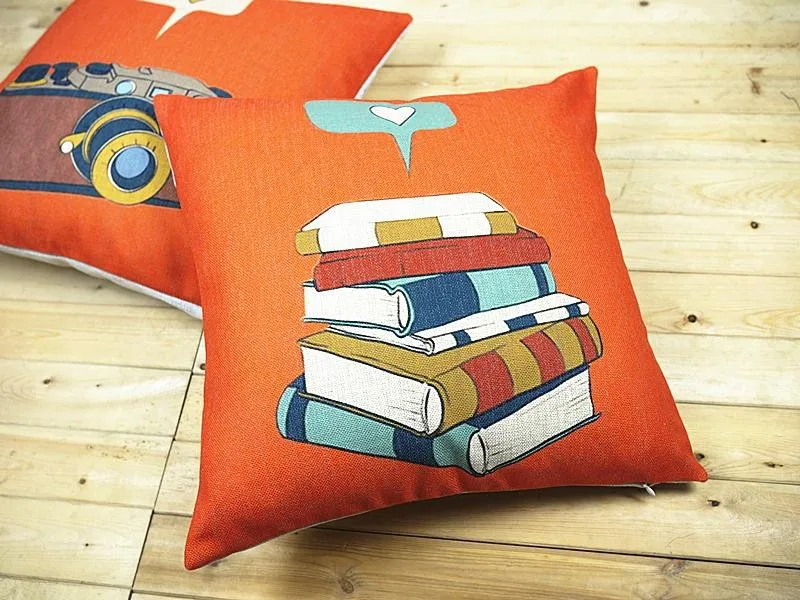 Оранжевый Наволочка ретро оригинальность камеры книги Любовь в дворцовом стиле