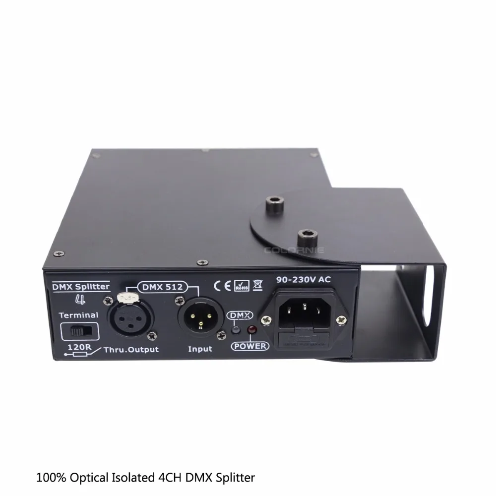 DMX сплиттер 4 канала Оптический изолированный DMX512 контроллер 4 способа Dmx Дистрибьютор и крюк для KTV сценический светильник усилитель сигнала