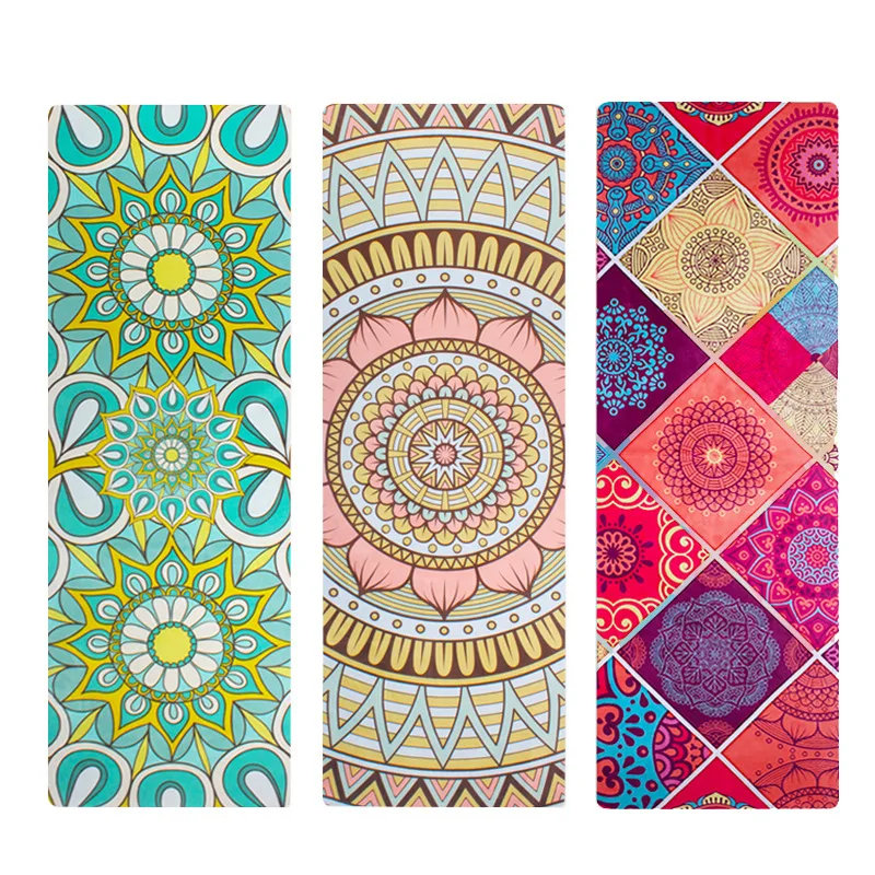

New High temperature yoga mat non-slip 1mm ultra-thin natural rubber suede yoga mat portable folding fitness mat
