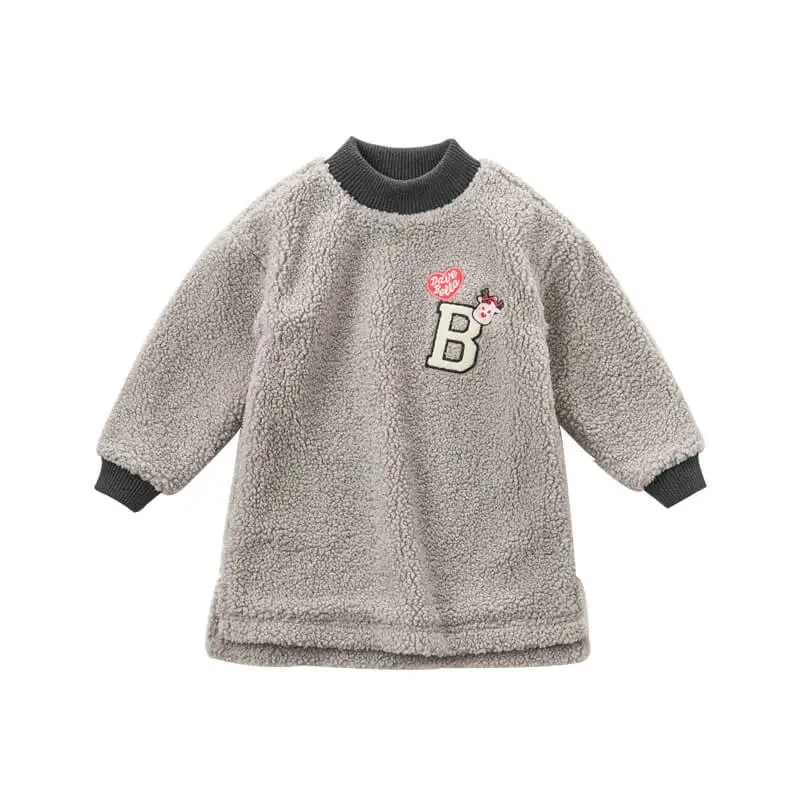 light grey DBK8726 dave bella/Осенняя детская От 5 до 13 лет для девочек, топы для детей, модный бутик, пуловер с длинными рукавами милые безрукавки для малышей - Цвет: light grey