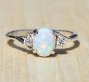 Изящные овальные кольца с огненным опалом для женщин свадебные обручальное