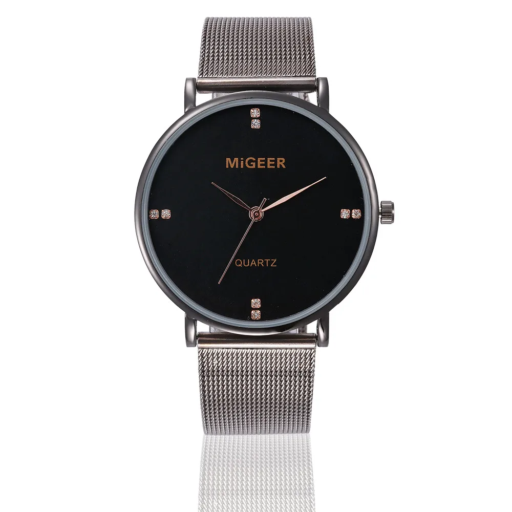 Классические часы для женщин с кристаллами из нержавеющей стали аналоговые