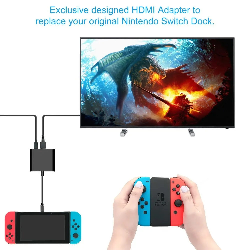 HDMI Тип C концентратор адаптер для nintendo Переключатель конвертер док кабель NS