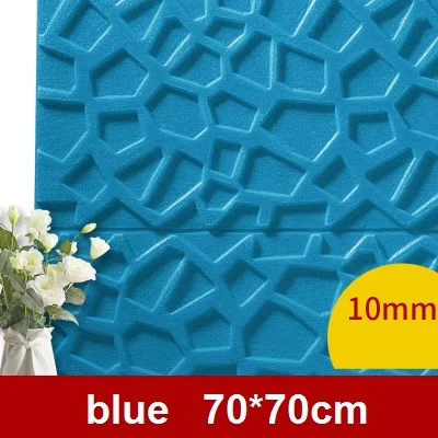 blue thickening Утолщенные 3D ПЭ пенокартон Потолочные Декоративные наклейки для комнаты рельефные анти-столкновения мягкие детские ТВ-комнаты фоновые стены - Цвет: blue thickening