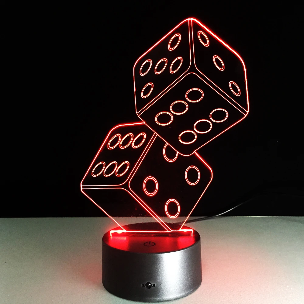 Креативный 3D светодиодный USB-светильник волшебное украшение Техасские игральные