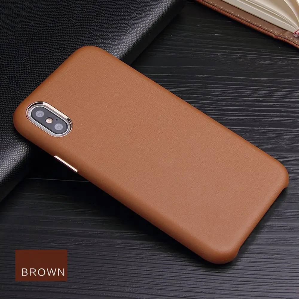 Brown No Logo Hole Кожаный чехол в стиле ретро для iPhone X XS MAX XR 8 7 Plus 6 6 S, бархатный чехол с логотипом, чехол с отверстием для iPhone 6 Plus, тонкий противоударный чехол, Fundas - Цвет: Brown No Logo Hole