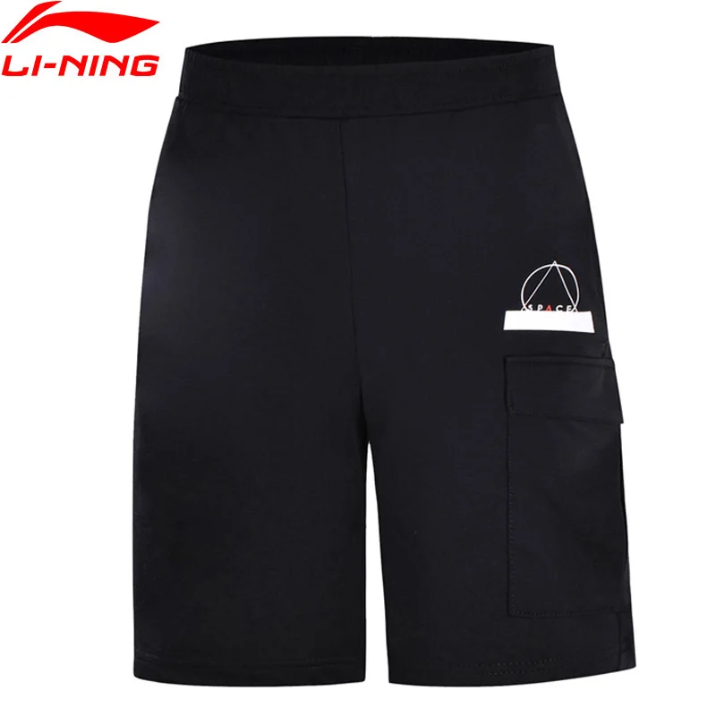 Li-Ning мужские трендовые Спортивные шорты дышащие хлопковые удобные спортивные шорты с подкладкой AKSN159 MKD1540