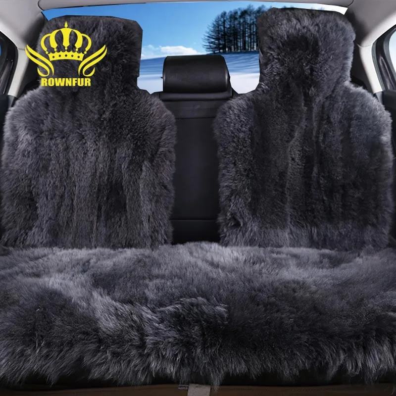 100% Подлинная Австралийской Овчины для заднего сиденья автомобилей чехлы