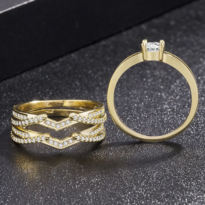 gold 14k розовое золото три кольца с бриллиантами Набор для женщин мужчин Anillos De Gemstone Bizuteria 14k золото Перидот алмаз обручальное кольцо ювелирные изделия кулоны серебро 925 gümüş серебряные украшения серебро - Цвет камня: gold