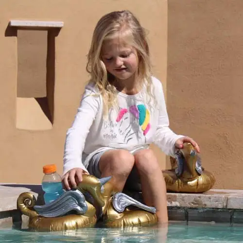 Premium Gold Unicorn Inflatable Drink Floats - 3 Pack of Pool Holder Floating Cup Coozie | Спорт и развлечения