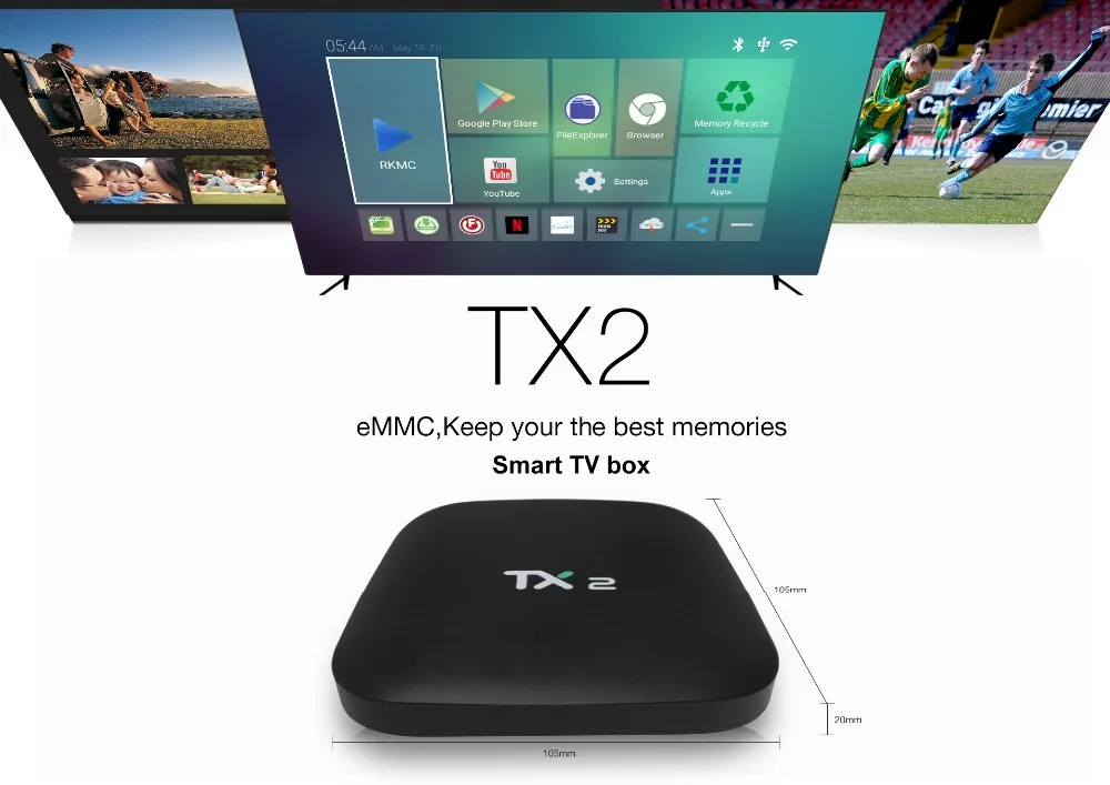 TX2 2 Гб 16 Rockchip четырехъядерный процессор RK3229 Android 6.0.1 TV BOX Bluetooth 1 4K 60tps 4 ГГц WiFi