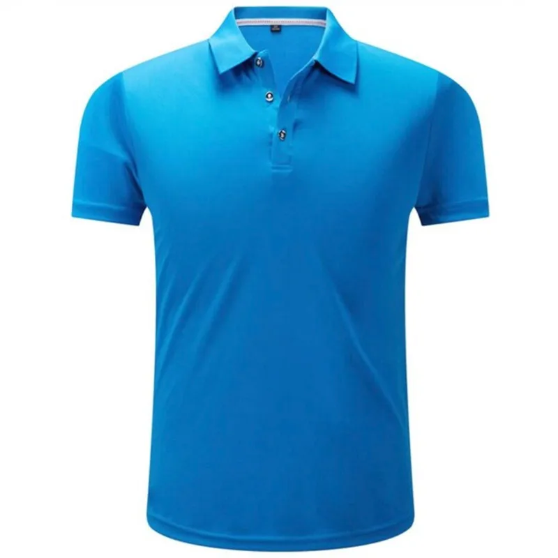 Синий Рубашка поло мужская Camisa Masculina хлопковая футболка с коротким рукавом трикотажные летние спортивные майки golftennis Blusas топы мужские s рубашки поло - Цвет: Синий