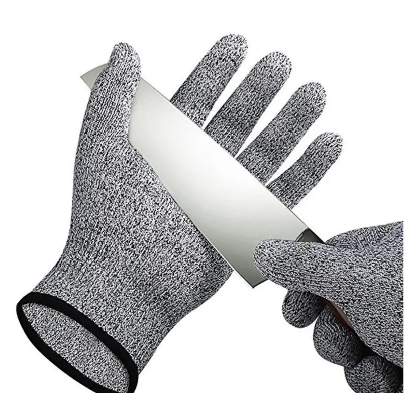 Back line gloves Уровень 5, устойчивые к порезам перчатки, высокопрочные полиэтиленовые HPPE вязаные кухонные перчатки с защитой от порезов, деревообрабатывающие Убойные матовые перчатки - Цвет: Back line gloves