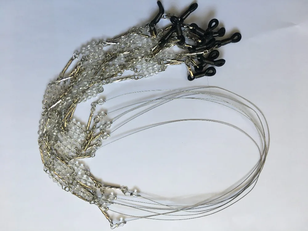 sunglass metal strand assorted with facted bead eyewear retainer eyeglass chain strap lanyard