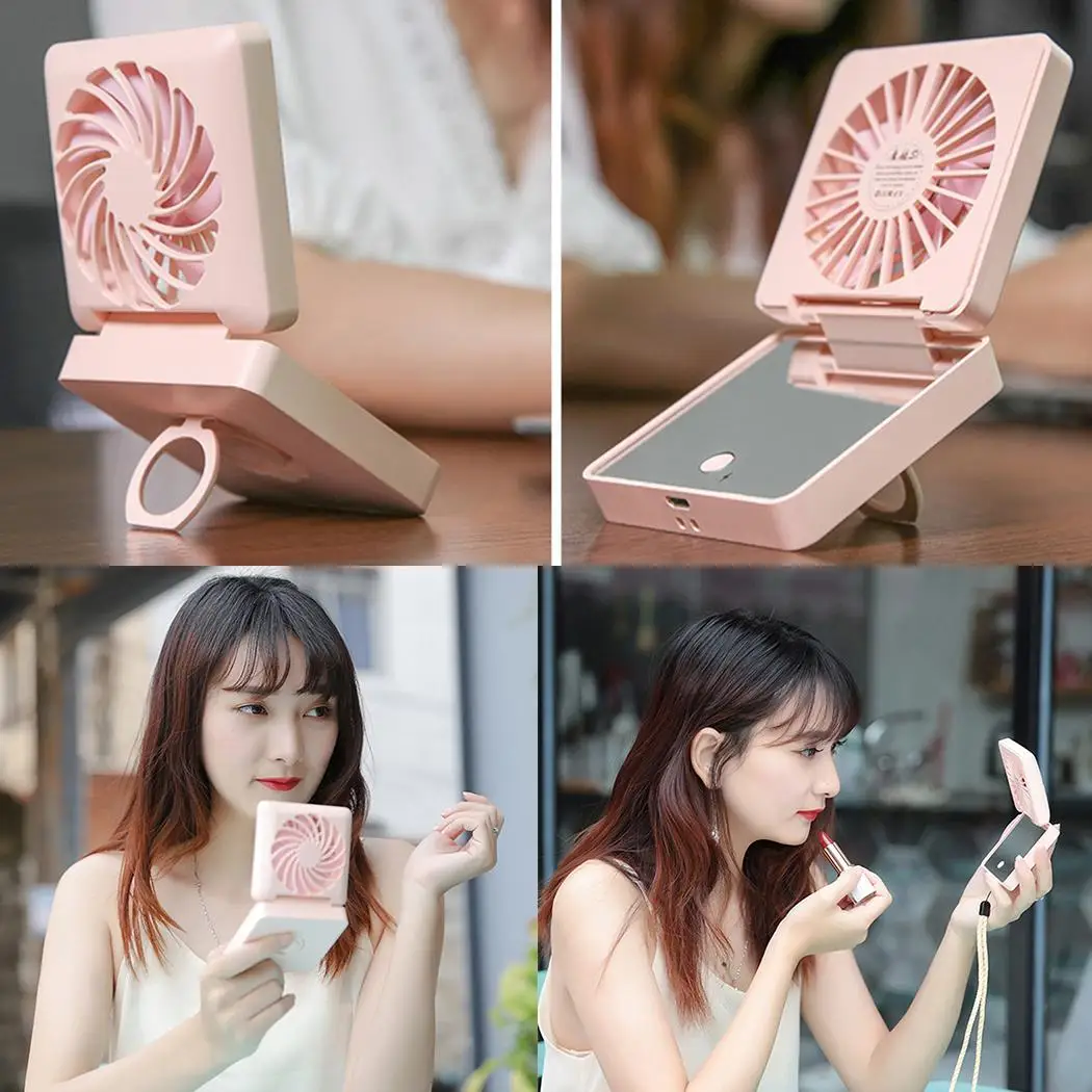 Портативный usb зарядка Макияж Зеркало Мини Ручной Настольный воздушный