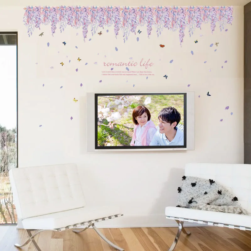 [Fundecor] НОВЫЙ ДИЗАЙН Романтическая фиолетовая Вистерия цветы украшение дома