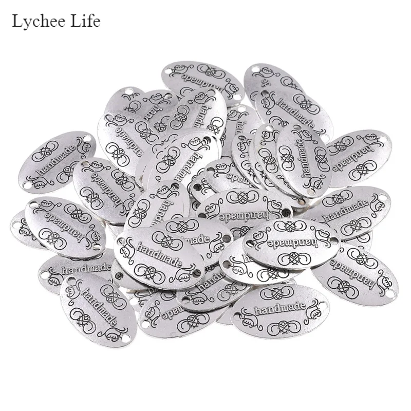 Lychee Life 50 шт. ярлыки с надписью ручная работа из сплава аксессуары для одежды DIY