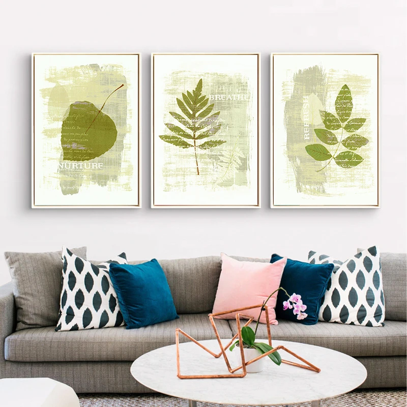 HAOCHU 4 вида Ретро плакат обновление зеленых листьев гинкго пасторальная Картина