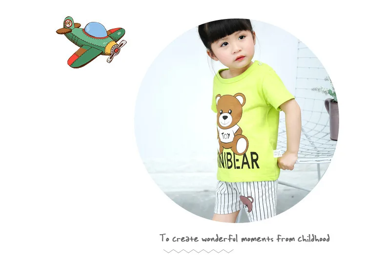 Детские комплекты летний Повседневный пуловер с героями мультфильмов для