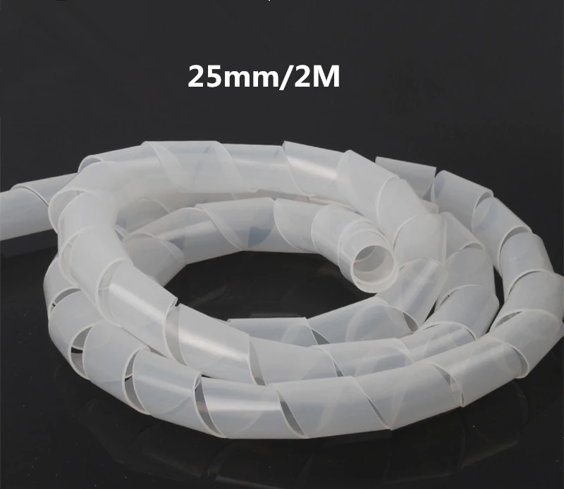 25mm(2m) Устройство для сматывания кабеля, черные ножки, органайзер из спирального провода, гибкая трубка, управляемый шнур для ПК, компьютера, дома, скрытый кабель 8-30 мм - Цвет: 25mm(2m)