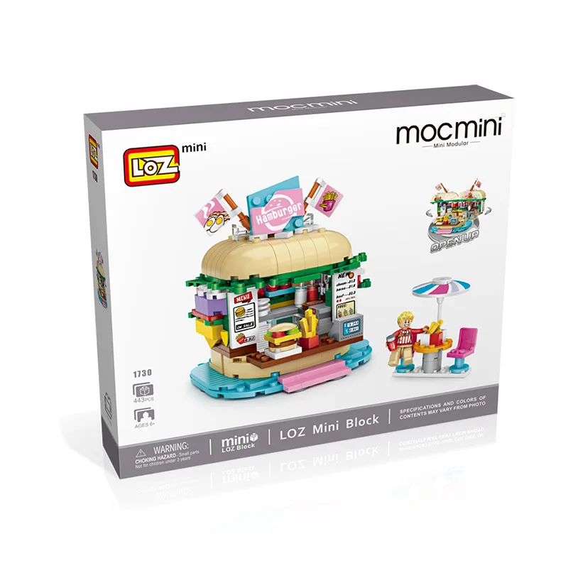 LOZ блоки парк развлечений Строительные кирпичи Напиток Магазин модель гамбургер