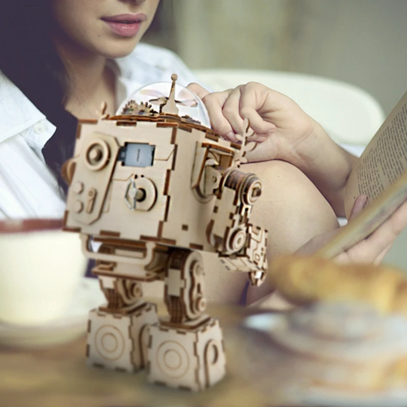 Новый креативный 3D стимпанк робот Robotime деревянная головоломка игра в сборке