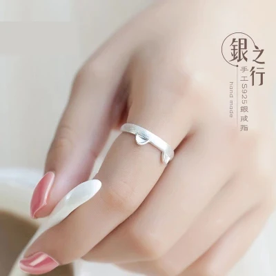 Новые женские кольца в виде кошачьих ушей серебристого цвета | Украшения и