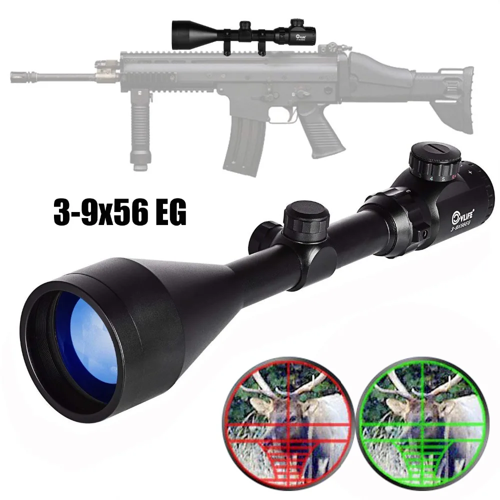 CVLIFE 3 9X56 E прицел красный и зеленый Mil dot светящаяся охотничья оптика с бесплатными