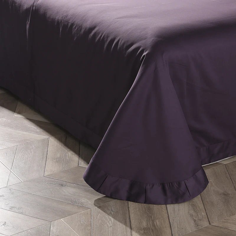 2019 Egyptian cotton purple color luxury bedding set queen king size 4pcs bed sheet linen embroidered duvet cover | Дом и сад