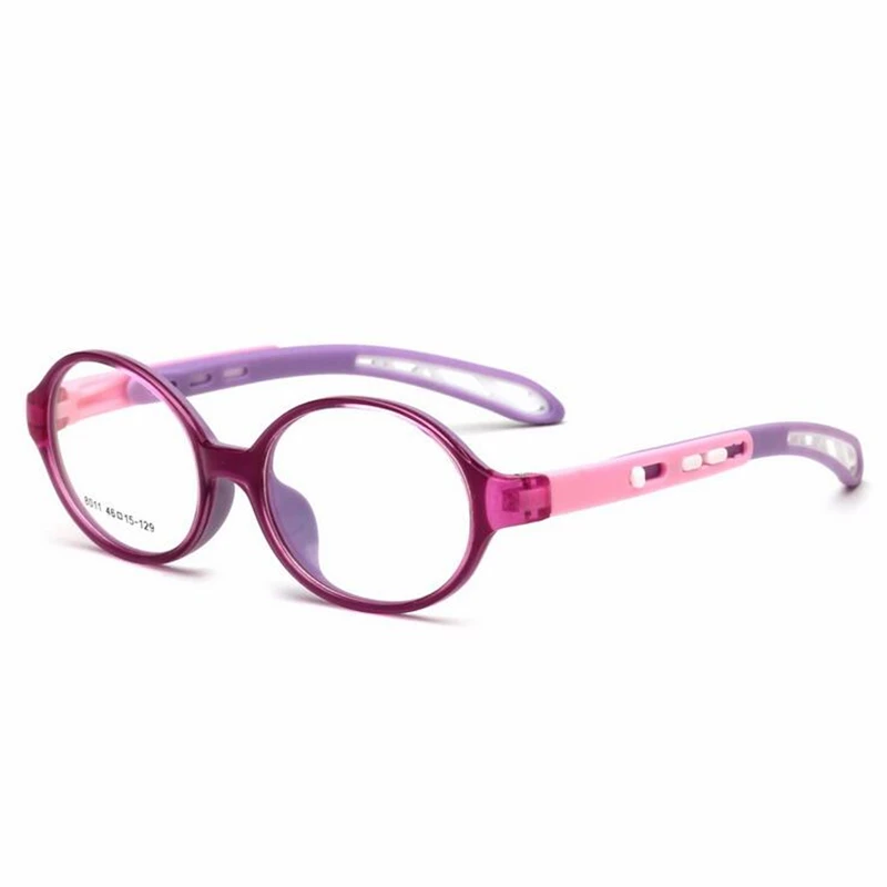 Purple Выдвижные очки для мальчиков и девочек, оправа для детей TR90, Силиконовая Овальная оправа для близорукости, детские очки по рецепту Oculos de grau - Цвет оправы: Purple