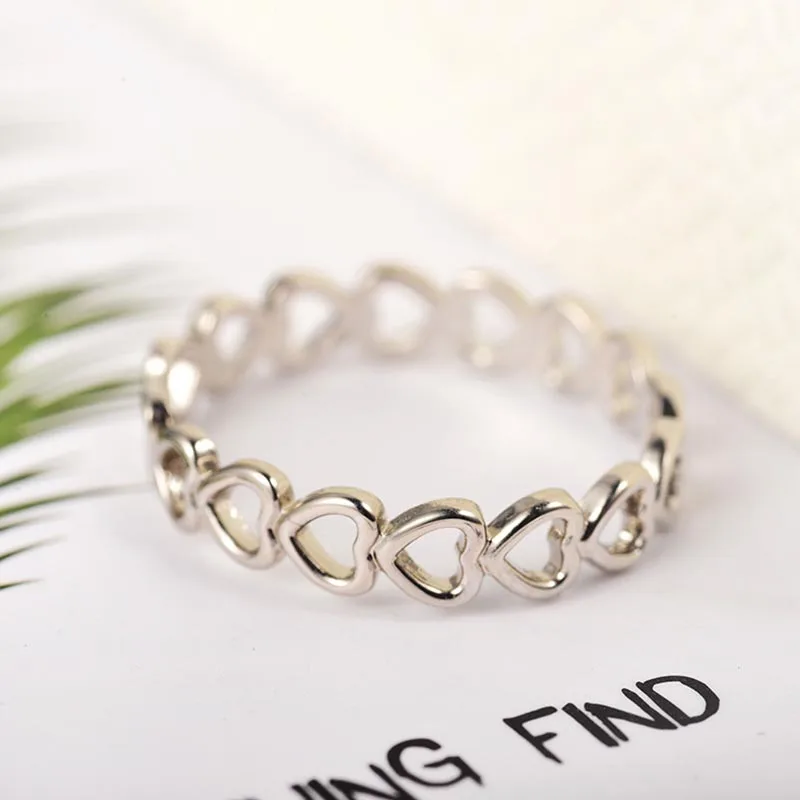 Модное Открытое кольцо с полым сердцем для влюбленных цвет розового золота милые