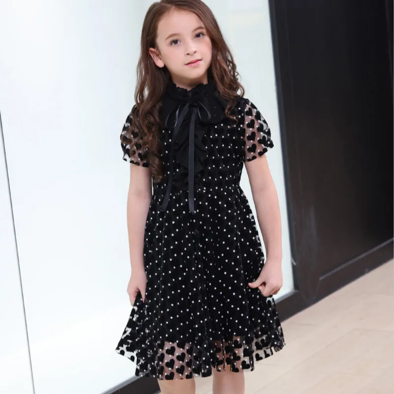 Летнее платье для девочек новинка 2019 детские платья принцессы в горошек с