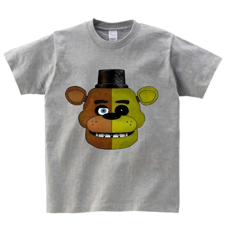 gray childreT-shirt Футболка для мальчиков летняя детская футболка с принтом «пять ночей с Фредди» FNAF Детская одежда Одежда для девочек с принтом «Фредди 2» Футболки с рисунками - Цвет: gray childreT-shirt