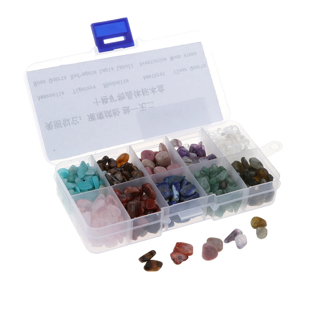 Коробка из 10 комплектов Ассорти кристаллы горного хрусталя в стиле рок-н