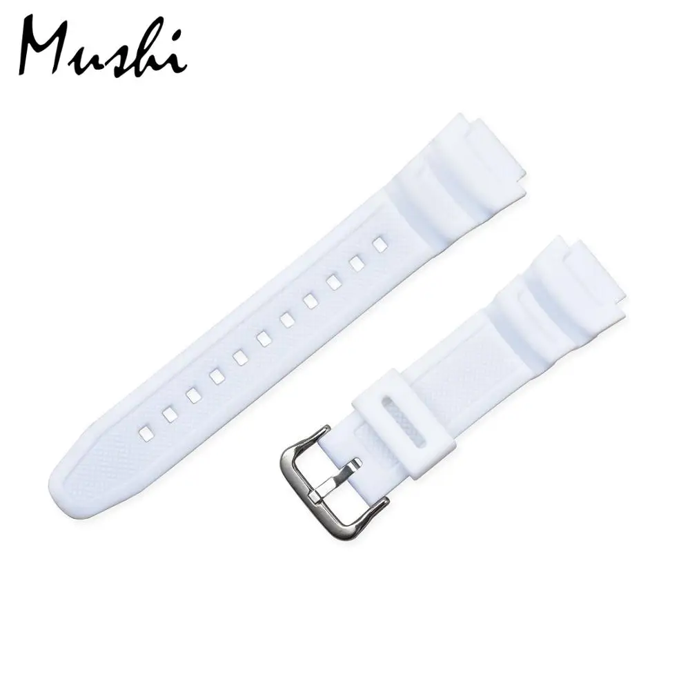 Silver Buckle Каучуковый ремешок для объектива с оптическими зумом Casio AE-1000w AQ-S810W SGW-400H/SGW-300H силиконовый ремешок для часов булавки Туфли с ремешком и пряжкой наручные часы браслет белый+ инструмент - Цвет ремешка: Silver Buckle