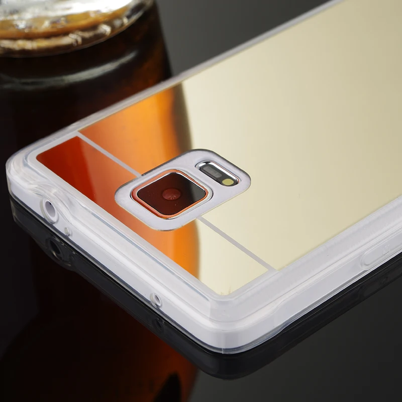 Роскошный блестящий зеркальный чехол для samsung Galaxy Note 3 4 5 прозрачный Ультратонкий