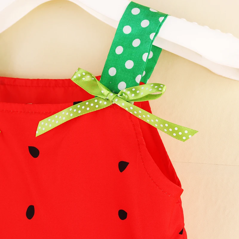 Rorychen Newest Red&ampGreen Toddler Infant Kids Baby Girls Summer Polka Dots Watermelon Dress Princess Party Wedding Tutu Dresses | Детская