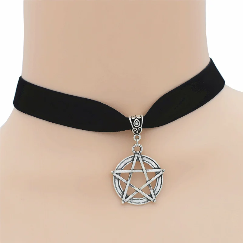 Новинка, модный стиль Wicca, Готическая звезда, пентаграмма, подвеска, сверхъестественное ожерелье, пятиконечная звезда, черное колье, ювелирное изделие - Окраска металла: Style 2