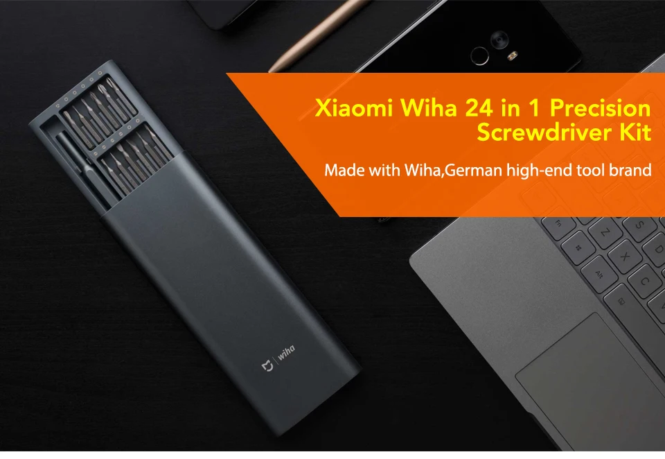 Глобальный Версия Xiaomi Mijia Wiha ежедневное использование Комплект 24 прецизионных магнитных бит Alluminum коробка DIY отвертка умный дом набор