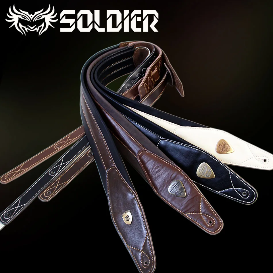 Новый кожаный ремешок ручной работы для электрогитары басовые ремни из